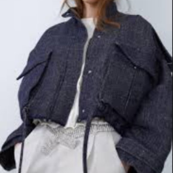 Zara Oversized Herringbone Jacket - Picture 5 of 5